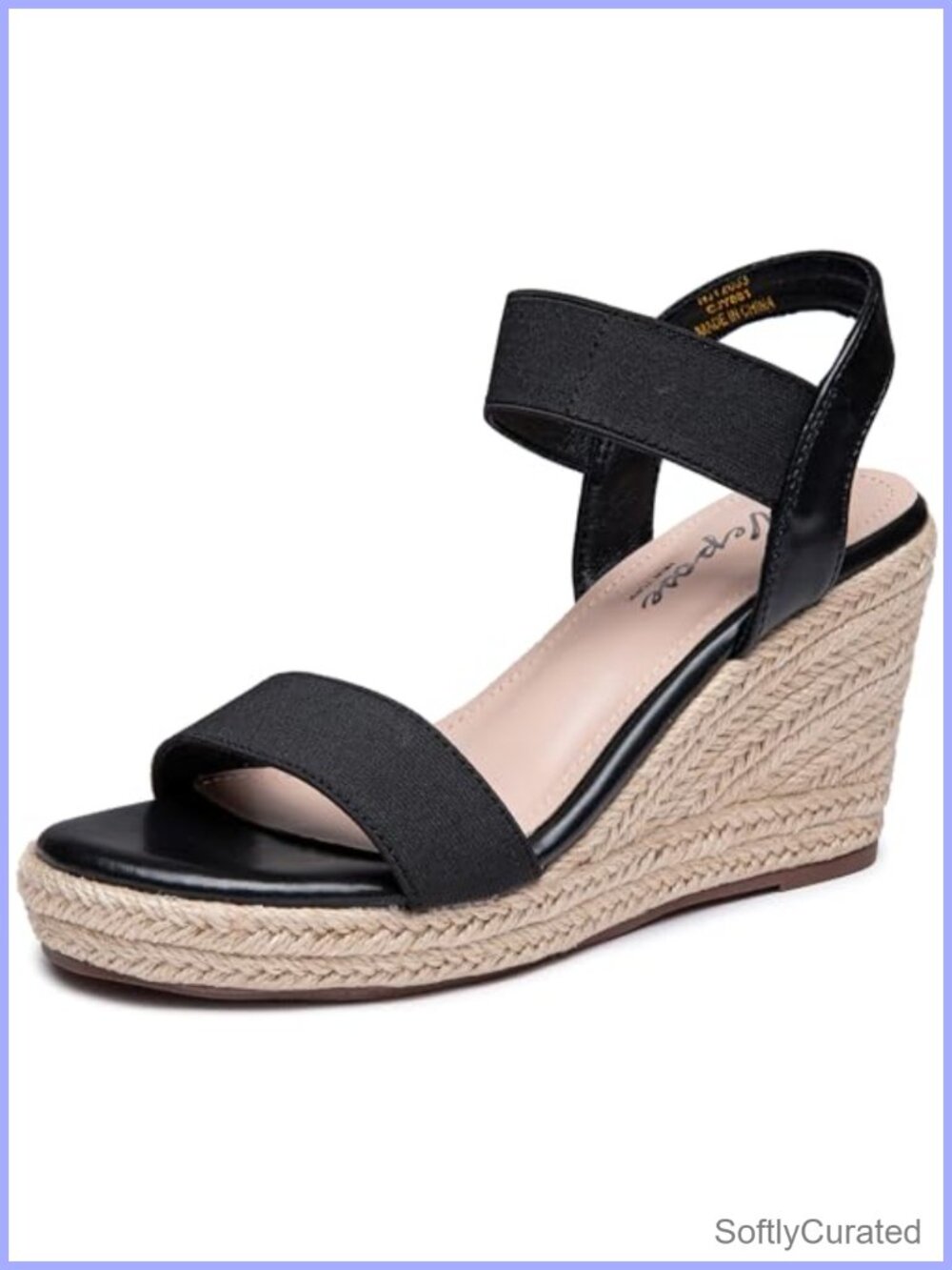 Womens Open Toe Espadrille Wedge Sandals Ankle Strap Comfort Dressy